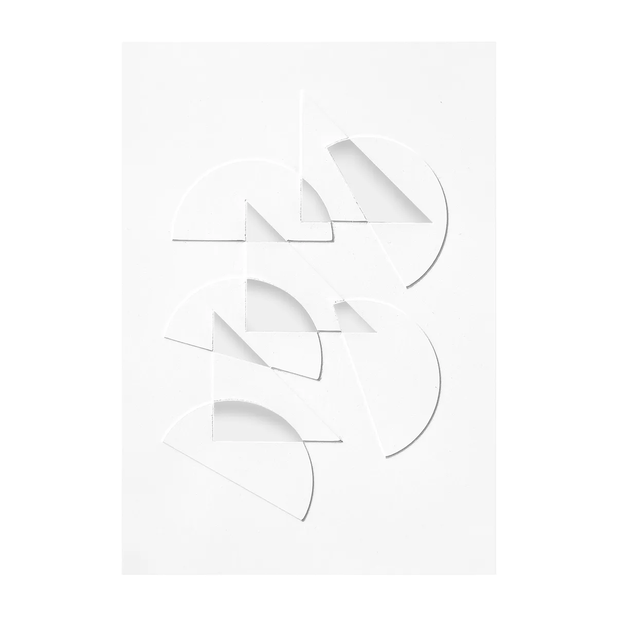 MOEBE Relief konstverk half moons & triangles 14,8x21 cm Off White