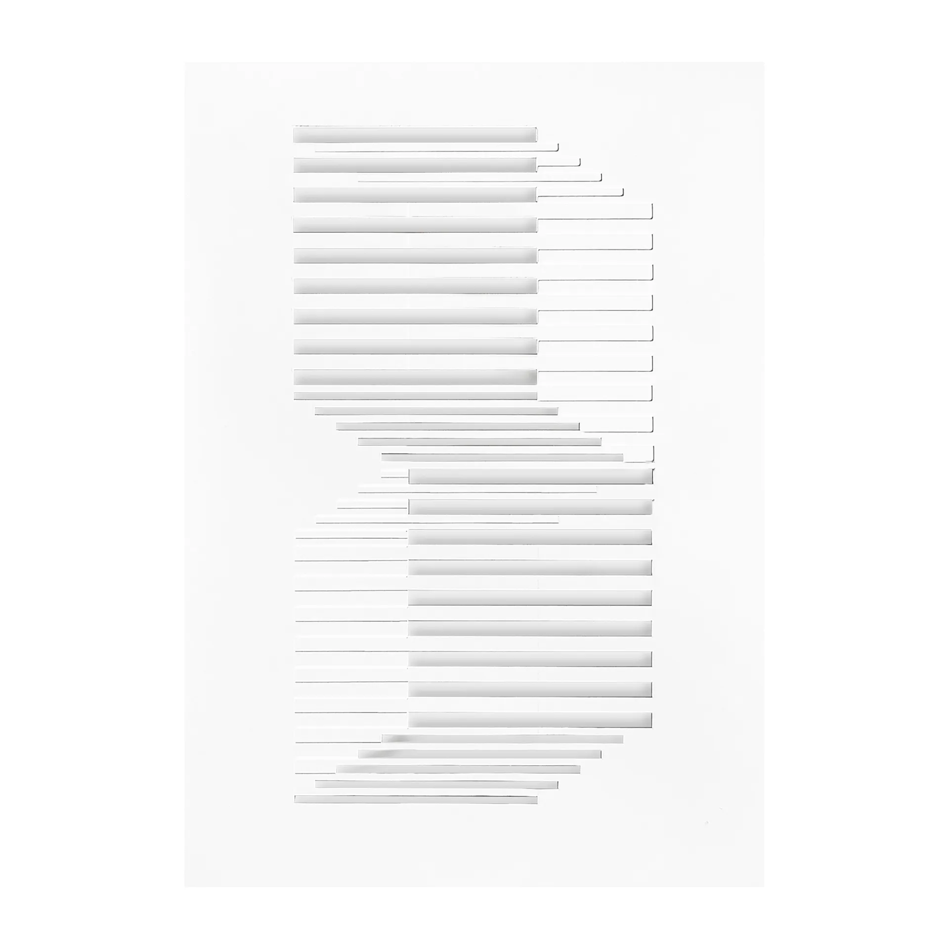 Relief konstverk shifted lines 14,8x21 cm, Off White MOEBE