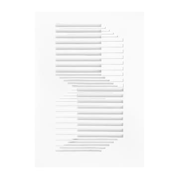 Relief konstverk shifted lines 21x29,7 cm - Off White - MOEBE