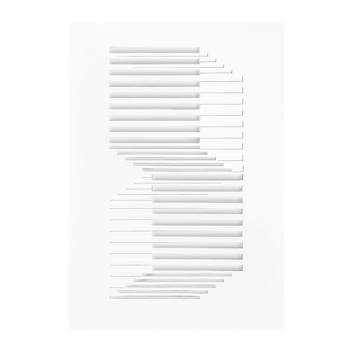 Relief konstverk shifted lines 21x29,7 cm - Off White - MOEBE