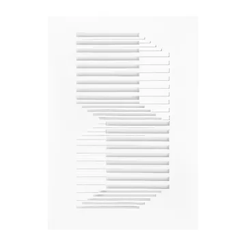 Relief konstverk shifted lines 29,7x42 cm - Off White - MOEBE