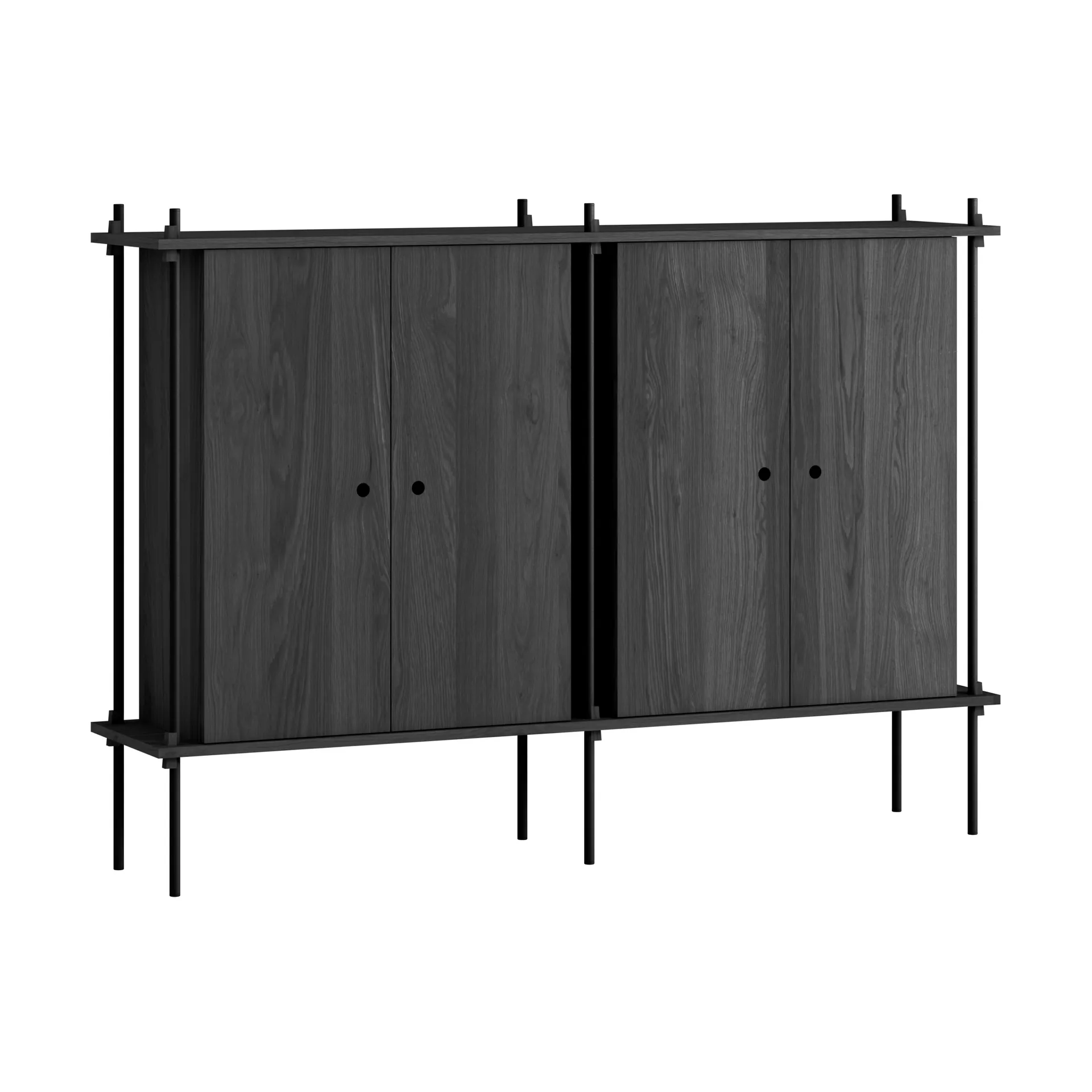 Shelving System Cabinet skåp, Black, 163x115x35 cm, S.115.2.E MOEBE