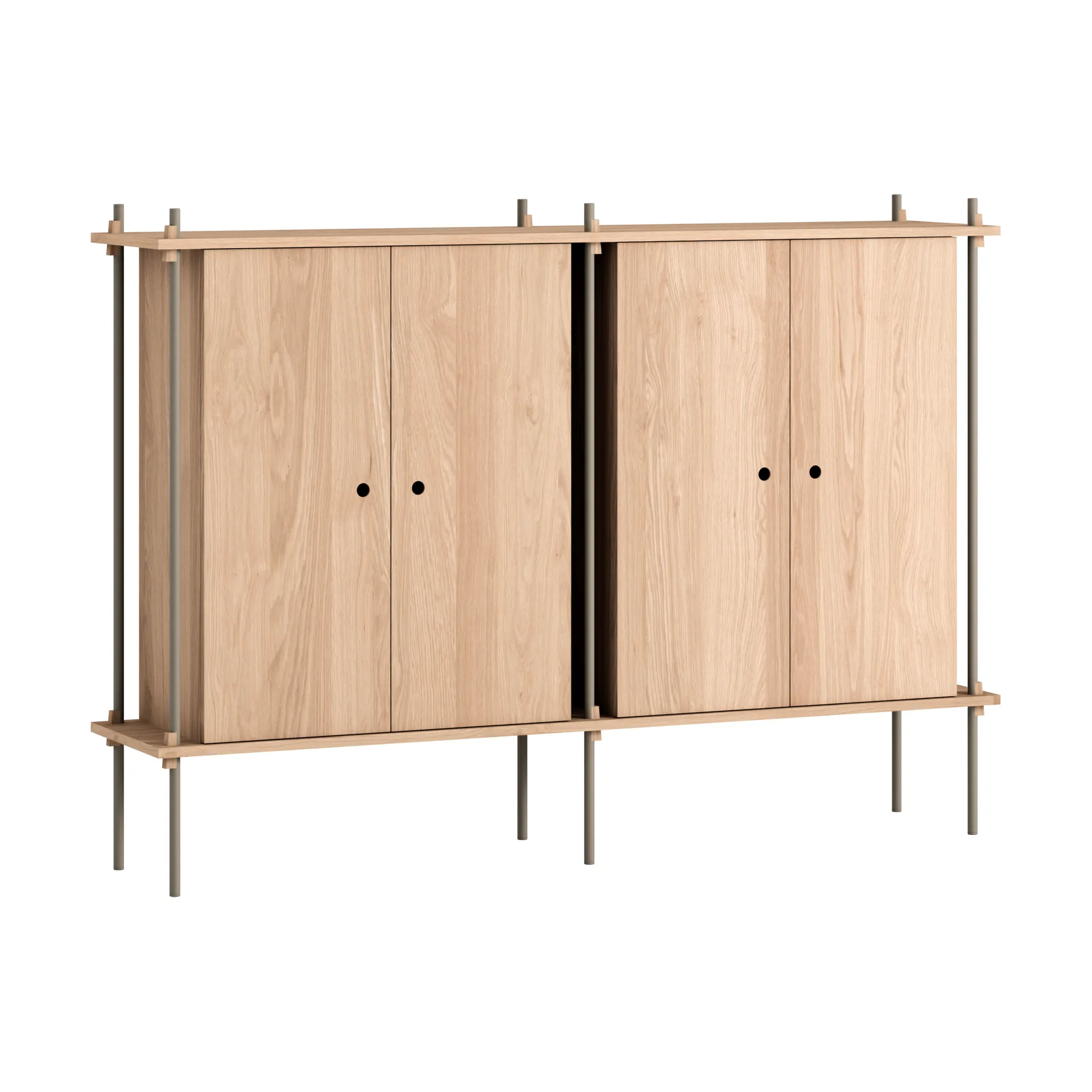 Shelving System Cabinet skåp, Ek-warm grey, 163x115x35 cm, S.115.2.E MOEBE