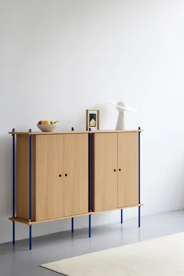 Shelving System Cabinet skåp - Rökt ek-warm grey, 163x115x35 cm, S.115.2.E - MOEBE