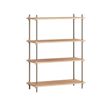Shelving System classic hylla - Ek-warm grey, 86x115x35 cm, S.115.1.A - MOEBE