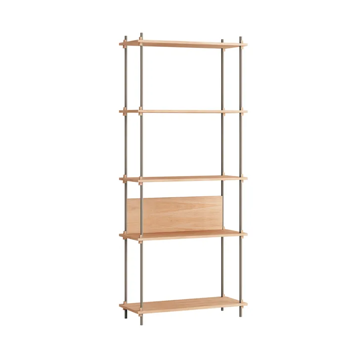 Shelving System classic hylla - Ek-warm grey, 86x200x35 cm, S.200.1.A - MOEBE