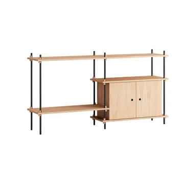 Shelving System hylla med skåp - Ek-black, 163x85x35 cm, S.85.2.C - MOEBE