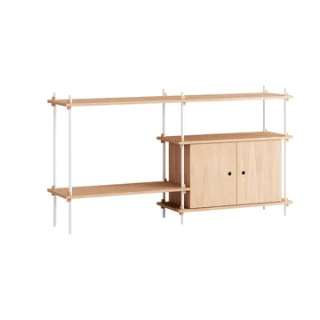 Shelving System hylla med skåp - Ek-white, 163x85x35 cm, S.85.2.C - MOEBE