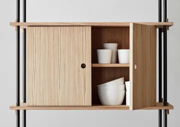 Shelving System hylla med skåp - Ek-white, 163x85x35 cm, S.85.2.C - MOEBE