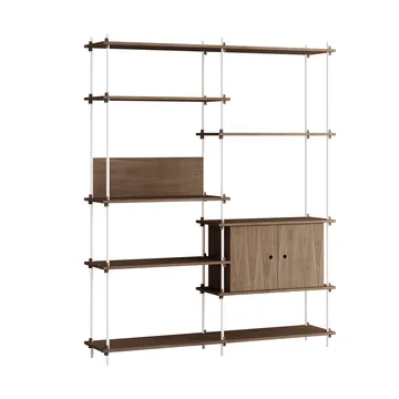Shelving System hylla med skåp - Rökt ek-white, 163x200x35 cm, S.200.2.C - MOEBE