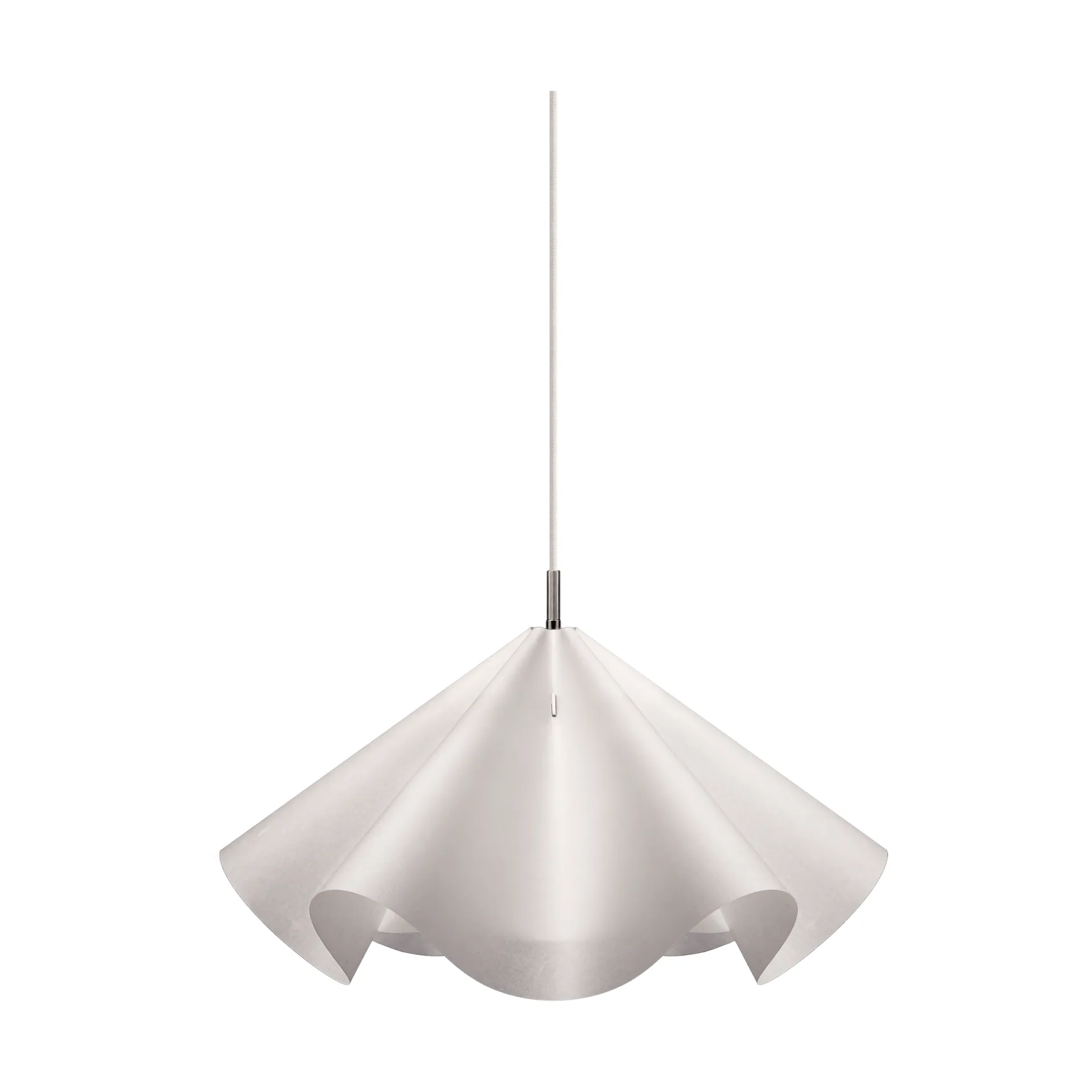 Sinuate pendel, White-stainless steel, medium Ø60x30 cm MOEBE
