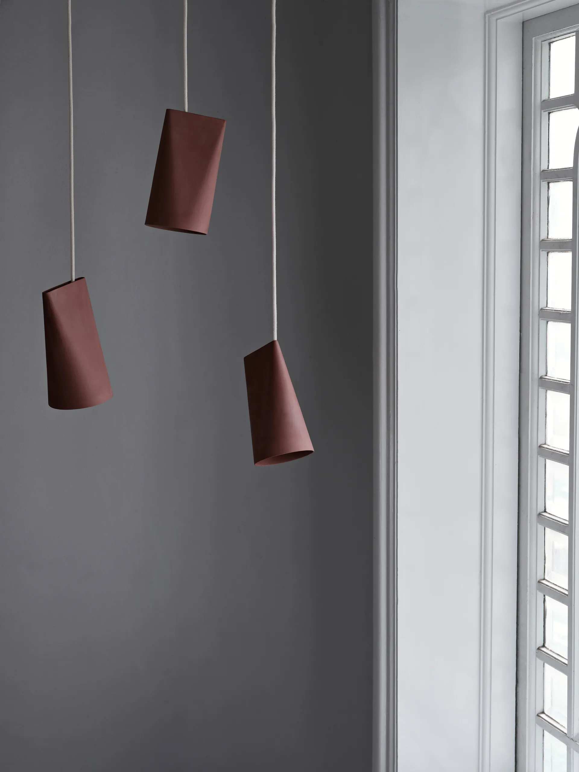 Taklampa keramik 11,2x22 cm, Terra Cotta, Wood MOEBE