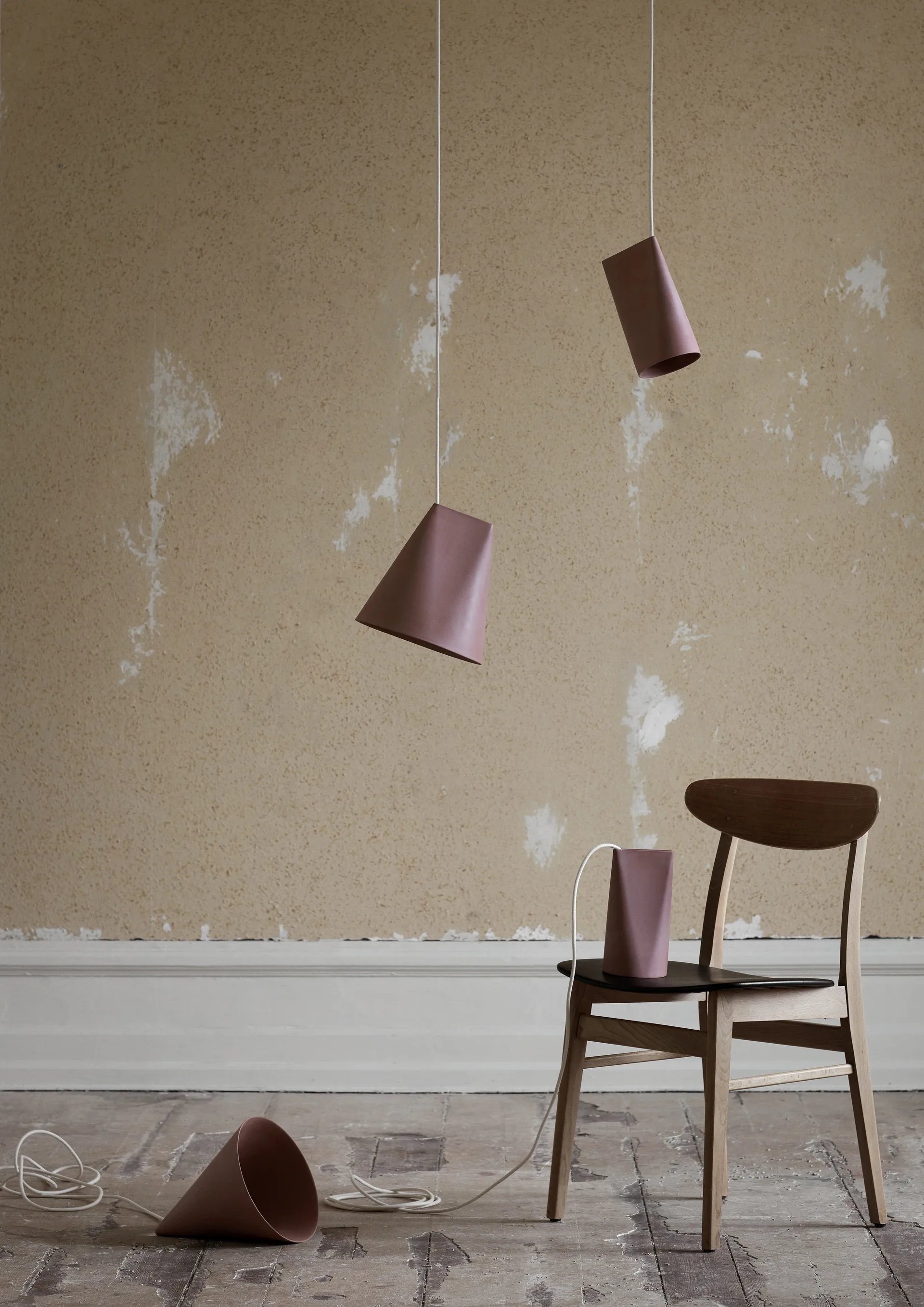 Taklampa keramik 11,2x22 cm, Terra Cotta, Wood MOEBE