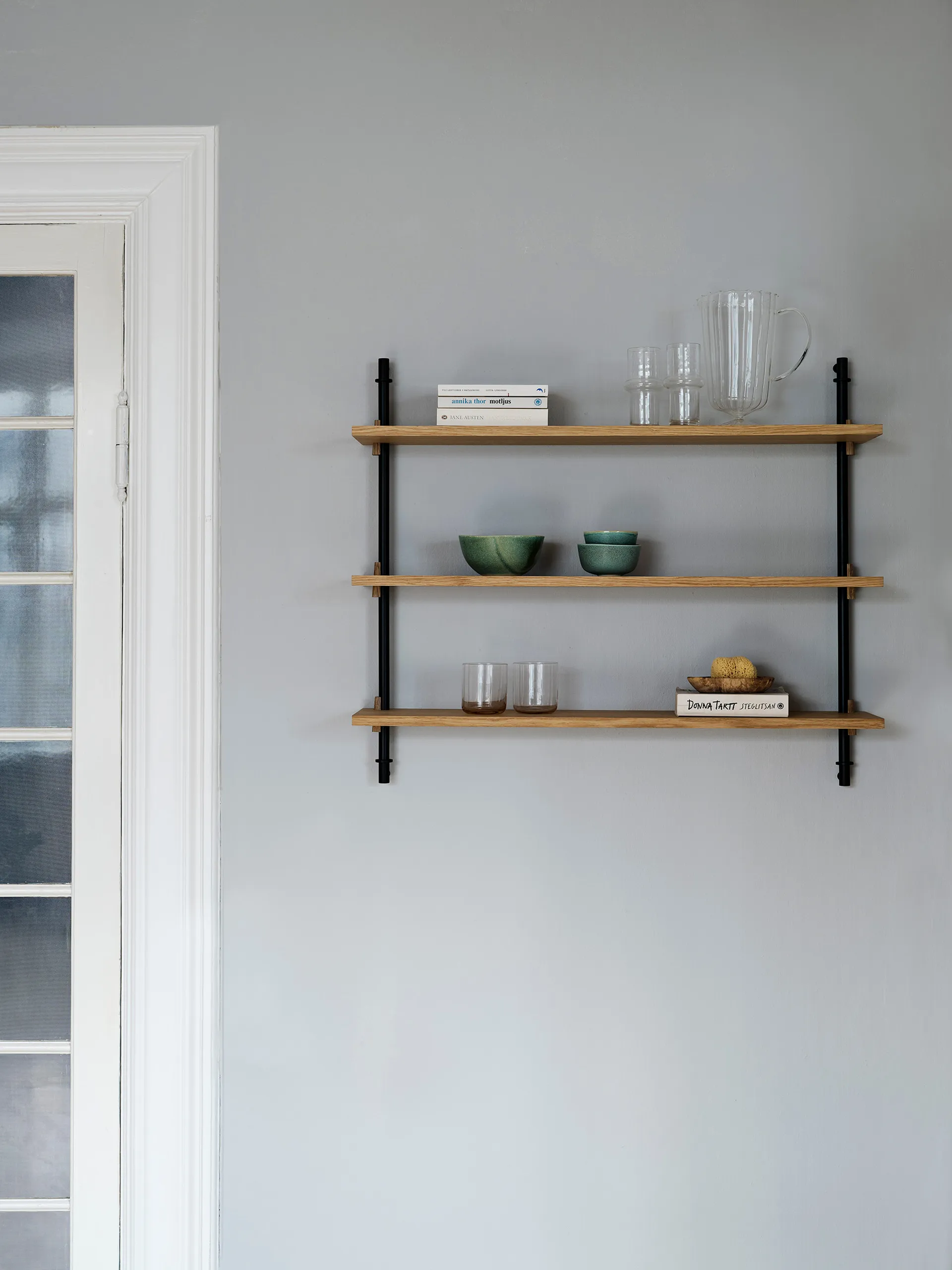Wall Shelving vägghylla, Rökt ek-warm grey, 92x65x17,5 cm, WS.65.1 MOEBE
