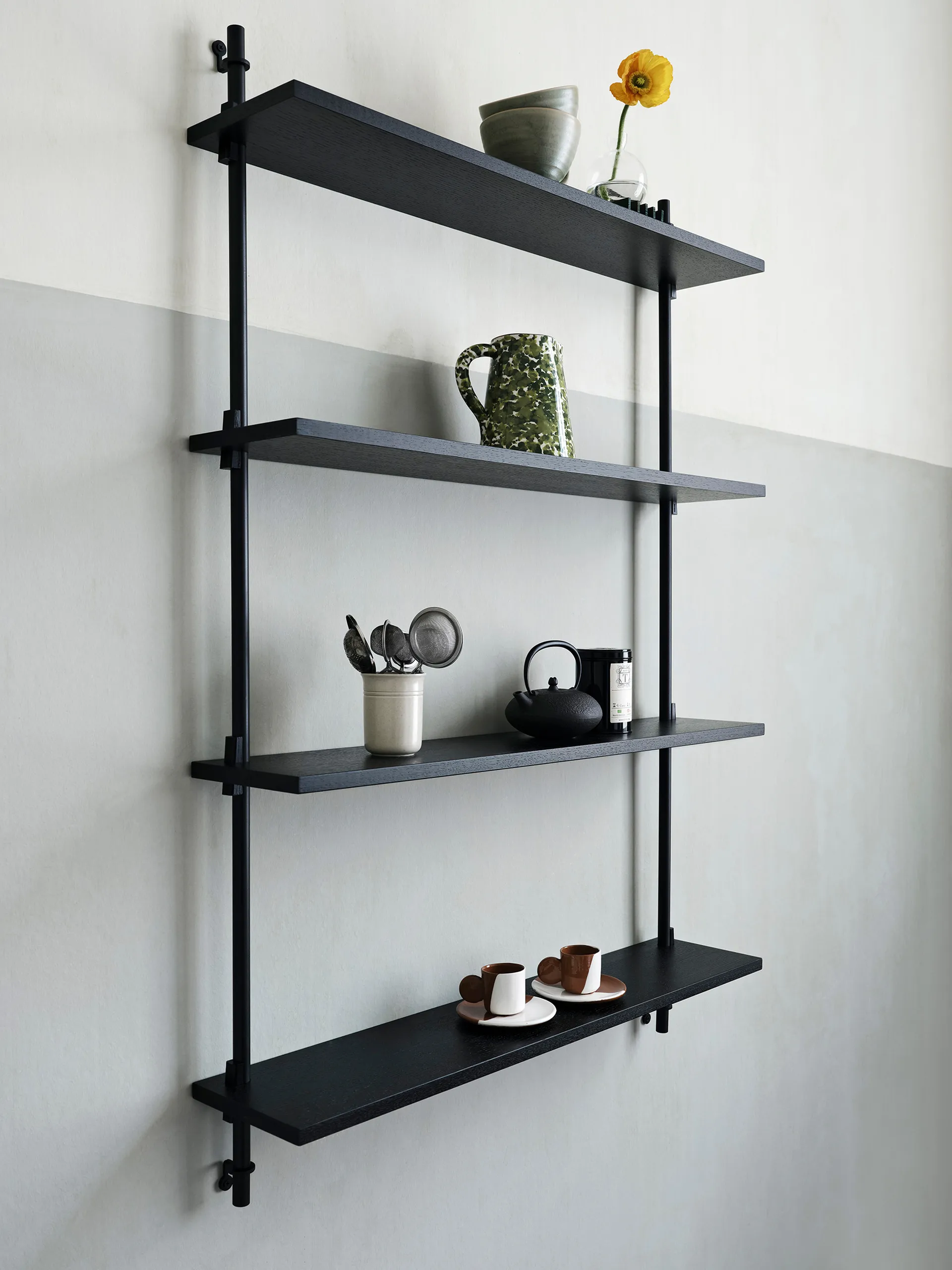 Wall Shelving vägghylla, Rökt ek-white, 92x115x17,5 cm, WS.115.1 MOEBE