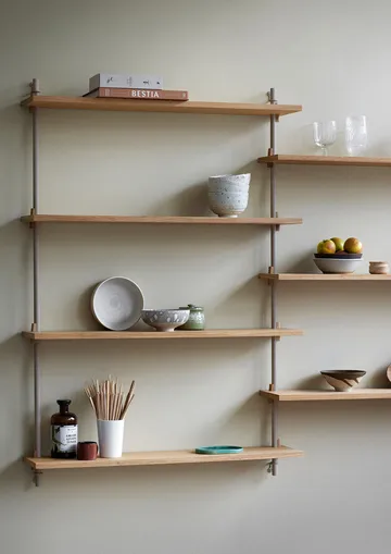 Wall Shelving vägghylla - Rökt ek-white, 92x65x17,5 cm, WS.65.1 - MOEBE