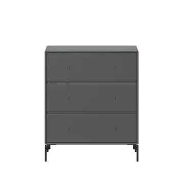 Carry byrå - anthracite 04, svartlackade ben - Montana