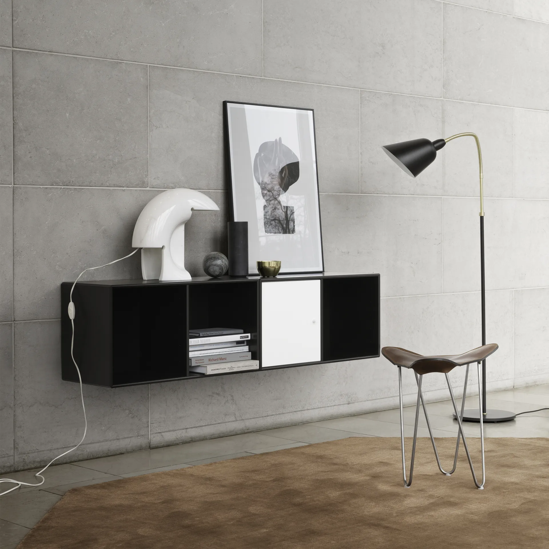 Line hyllmodul vägghängd 1 dörr, Coffee 35 Montana