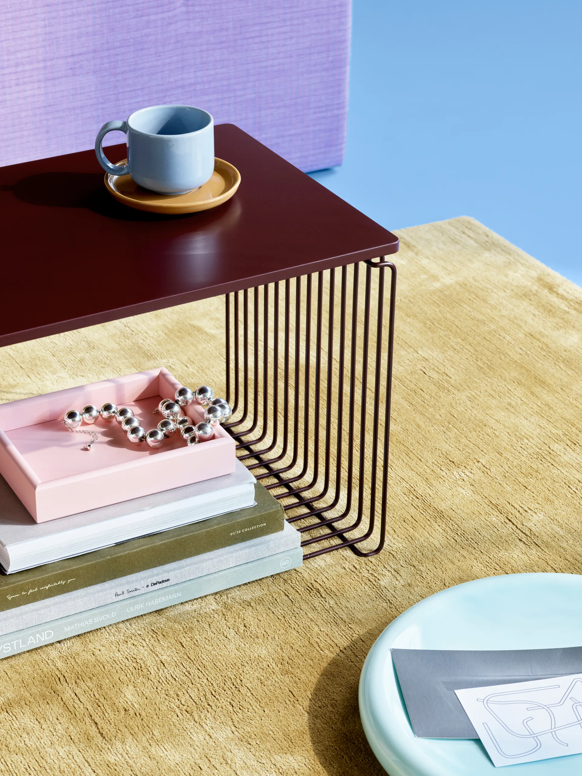 Panton Wire Extended hylla 70x34,8x34,8 cm, Black red Montana