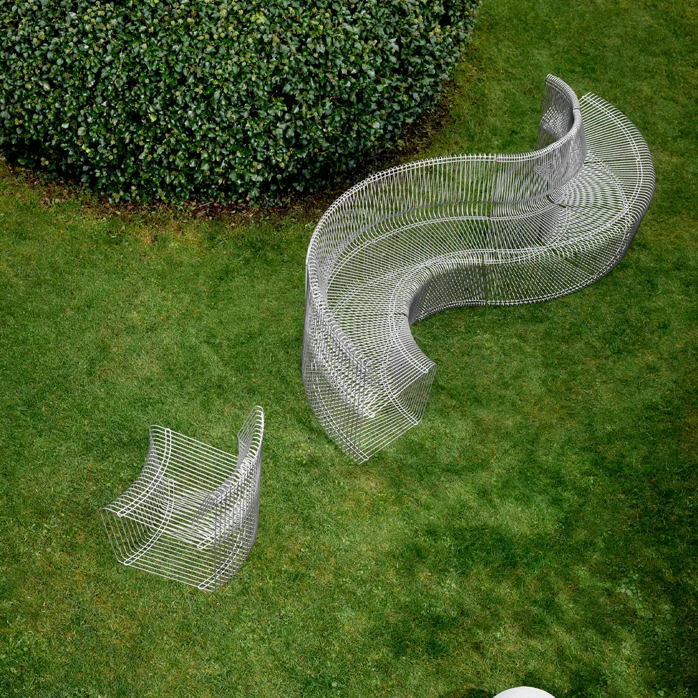 Pantonova modulsoffa, stainless steel, concave Montana