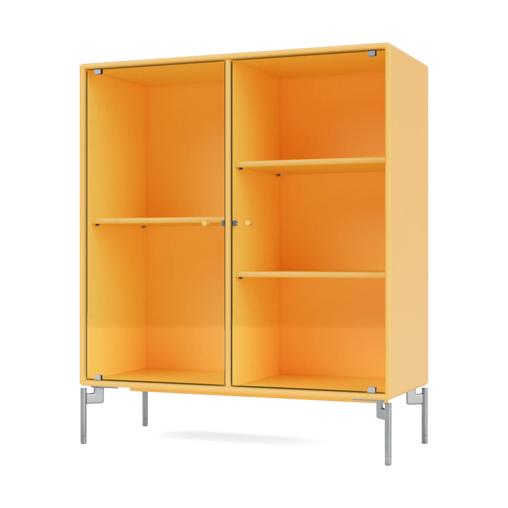 Ripple II vitrinskåp 69,6x82,2x30 cm, Acacia-ben chrome Montana