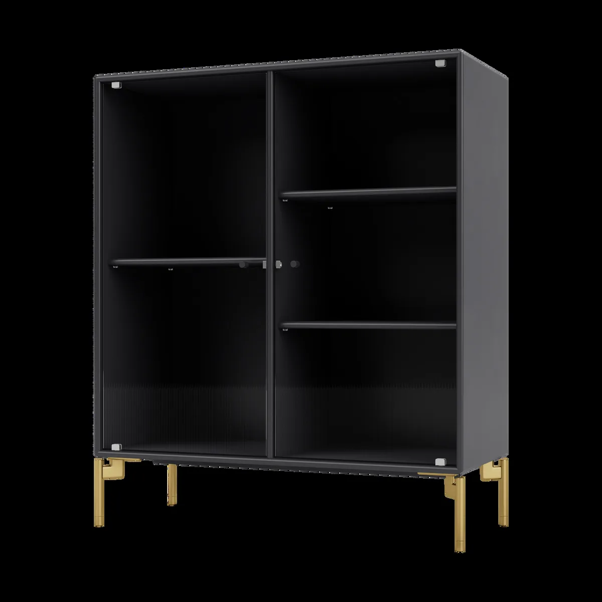 Montana Ripple II vitrinskåp 69,6x82,2x30 cm Anthracite-ben brass