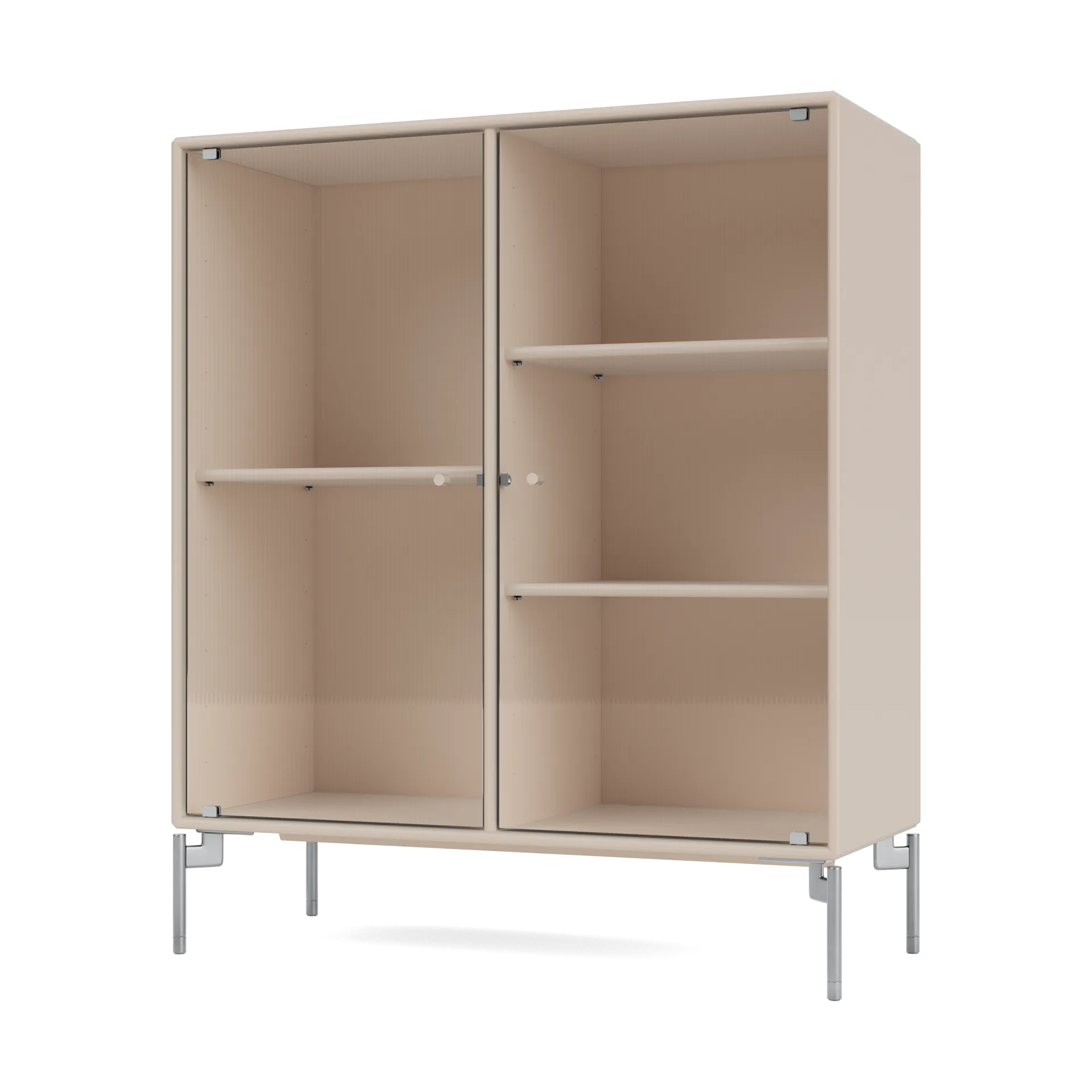 Ripple II vitrinskåp 69,6x82,2x30 cm, Clay-ben chrome Montana