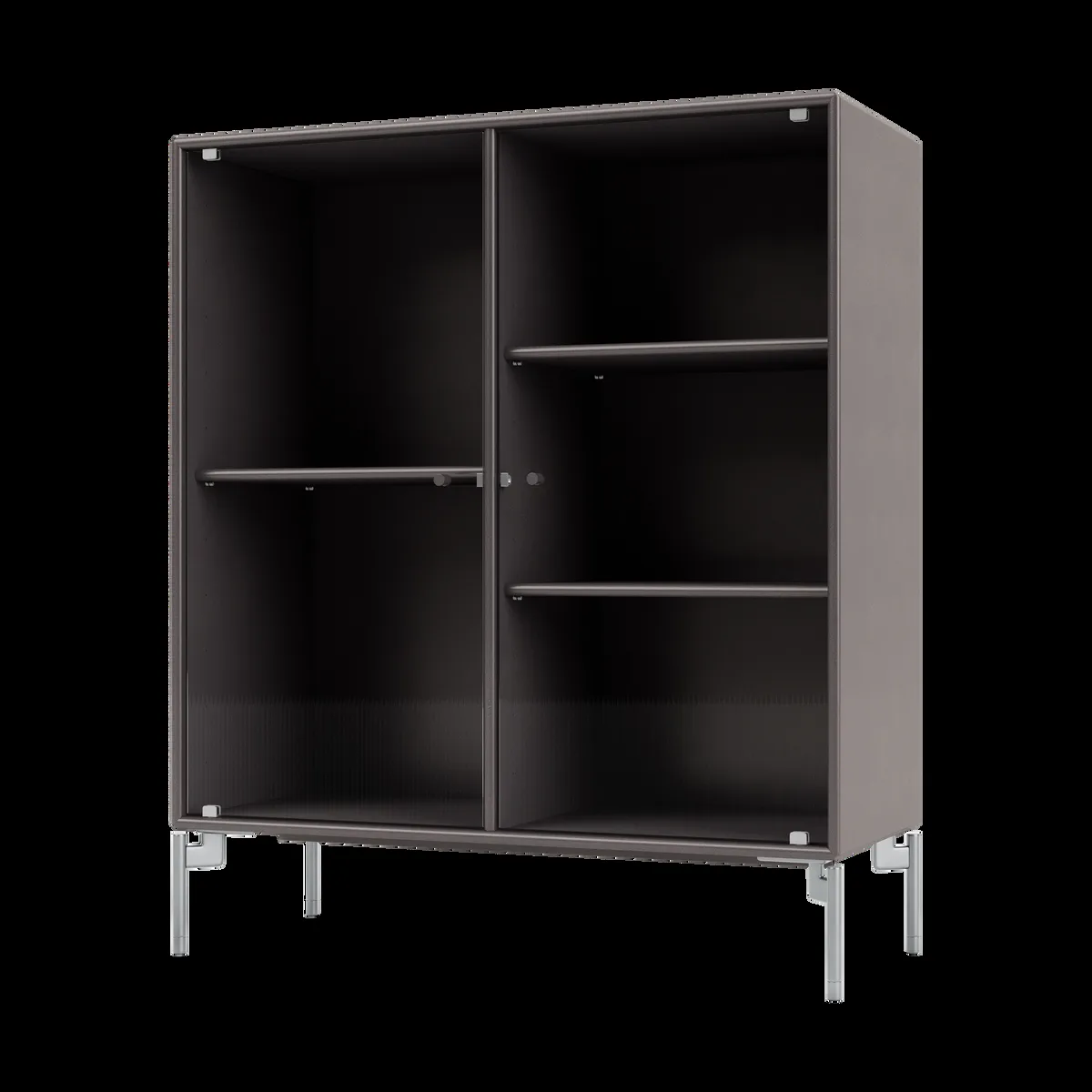 Montana Ripple II vitrinskåp 69,6x82,2x30 cm Coffee-ben chrome