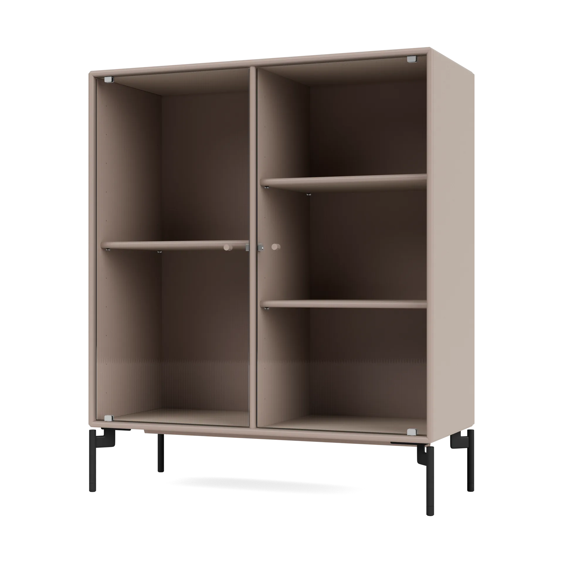 Ripple II vitrinskåp 69,6x82,2x30 cm, Mushroom-ben black Montana