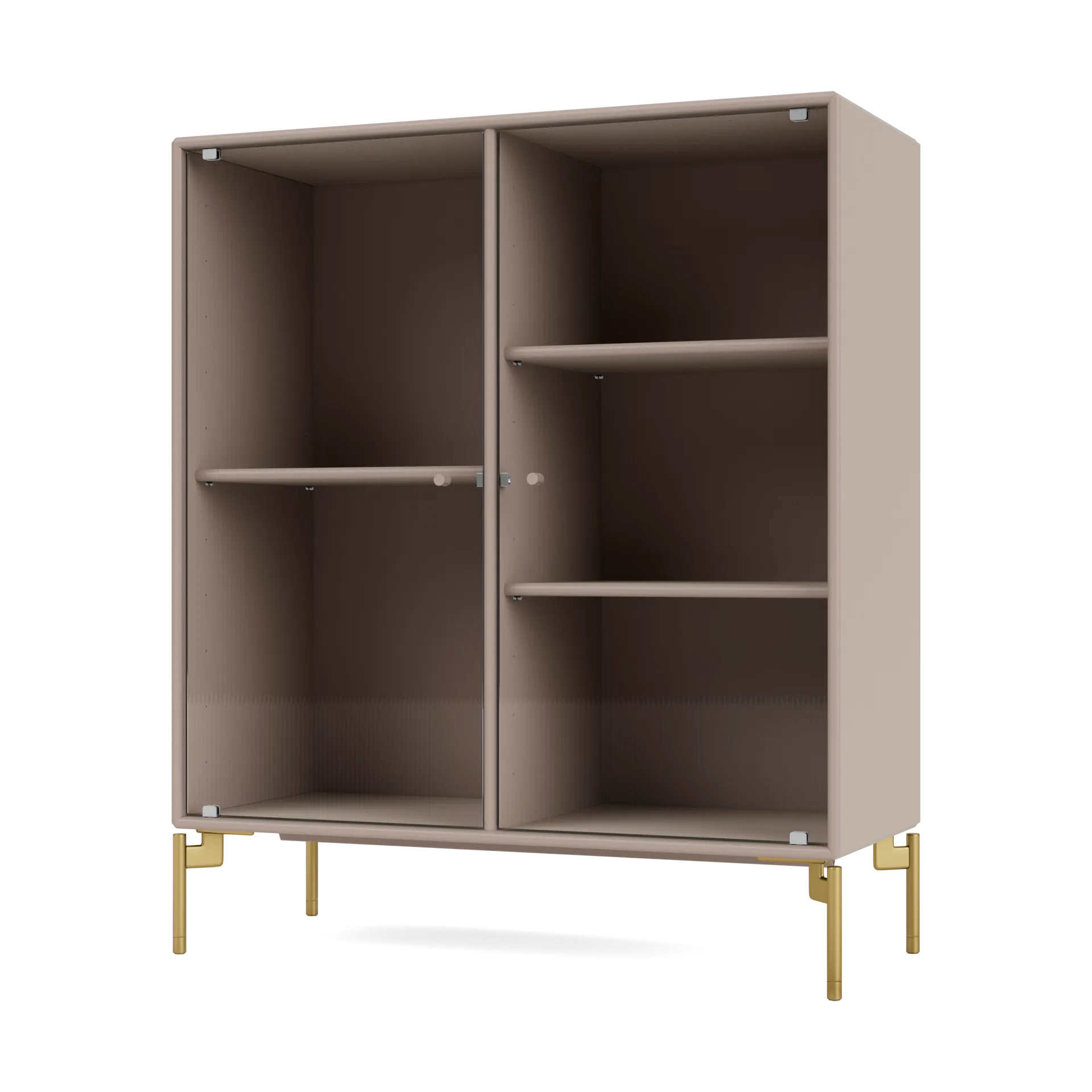 Ripple II vitrinskåp 69,6x82,2x30 cm, Mushroom-ben brass Montana