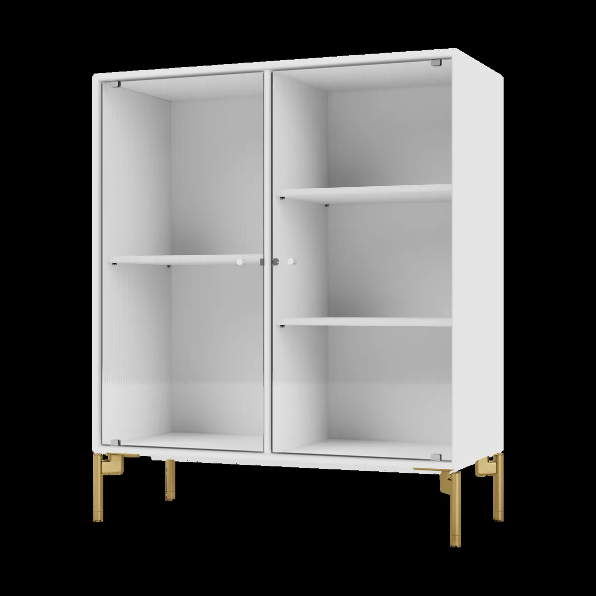 Montana Ripple II vitrinskåp 69,6x82,2x30 cm NewWhite-ben brass