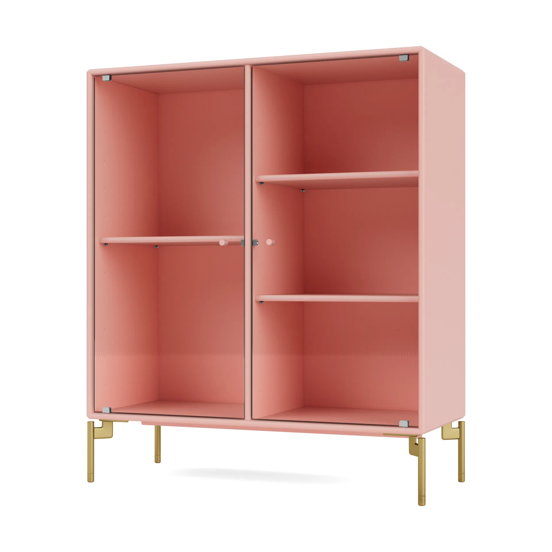 Ripple II vitrinskåp 69,6x82,2x30 cm, Ruby-ben brass Montana