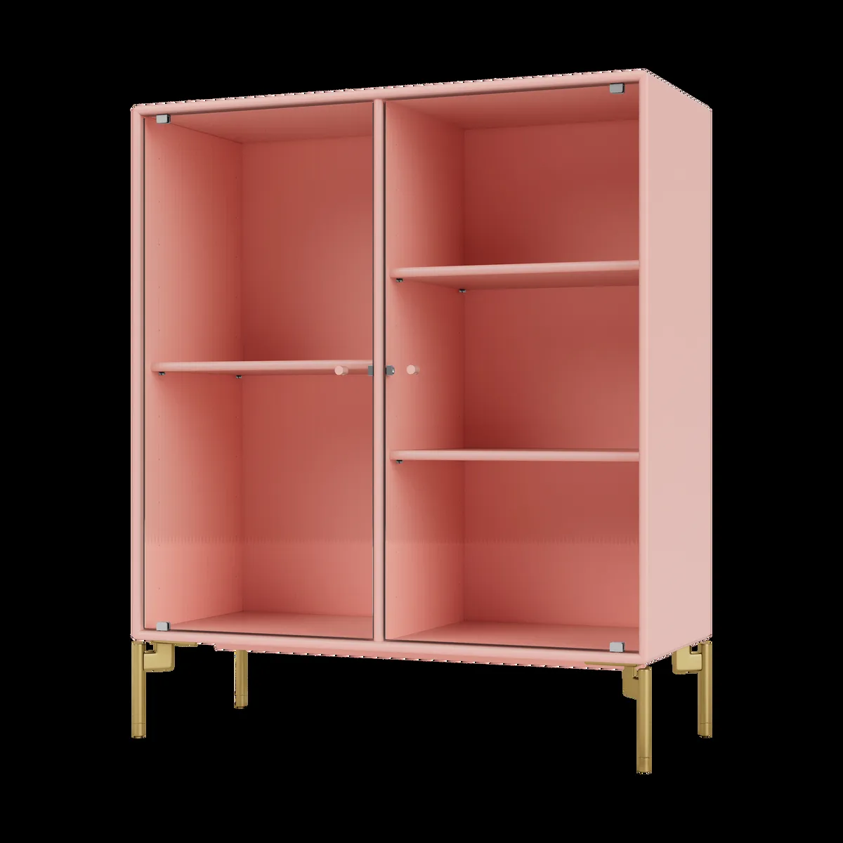 Montana Ripple II vitrinskåp 69,6x82,2x30 cm Ruby-ben brass