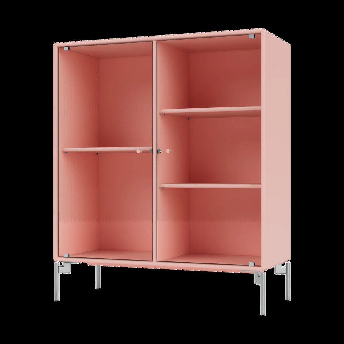 Montana Ripple II vitrinskåp 69,6x82,2x30 cm Ruby-ben chrome