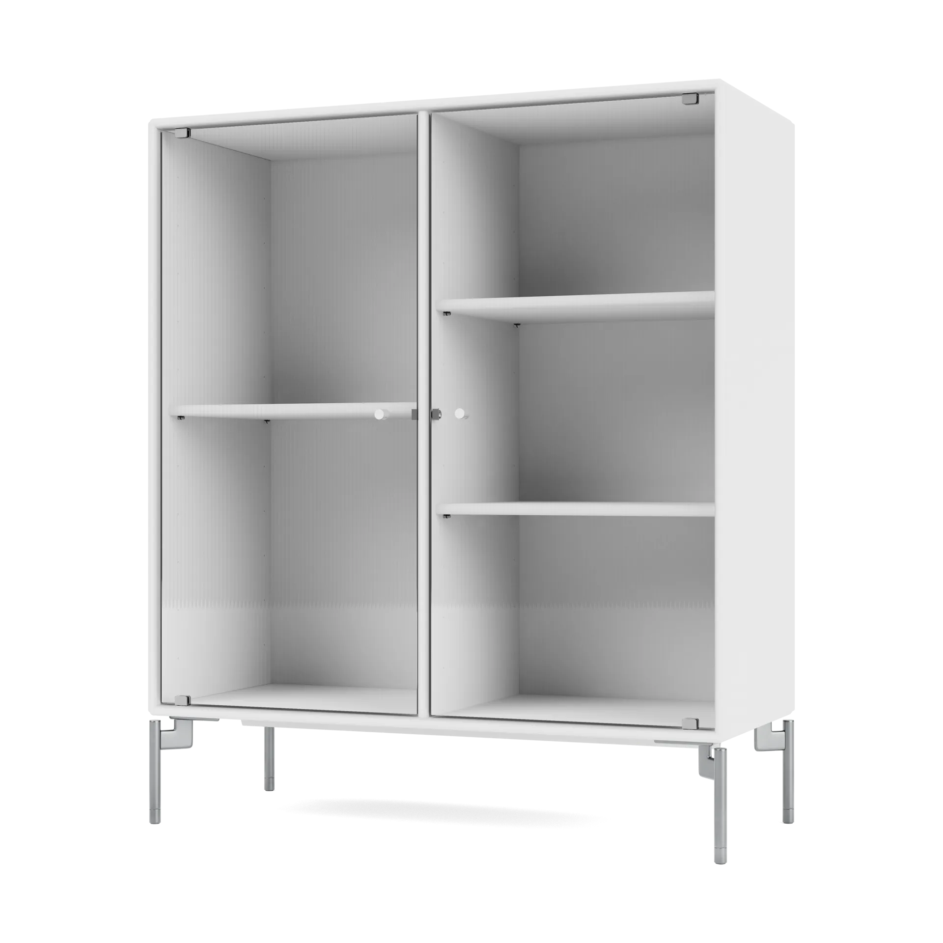 Ripple II vitrinskåp 69,6x82,2x30 cm, Snow-ben chrome Montana