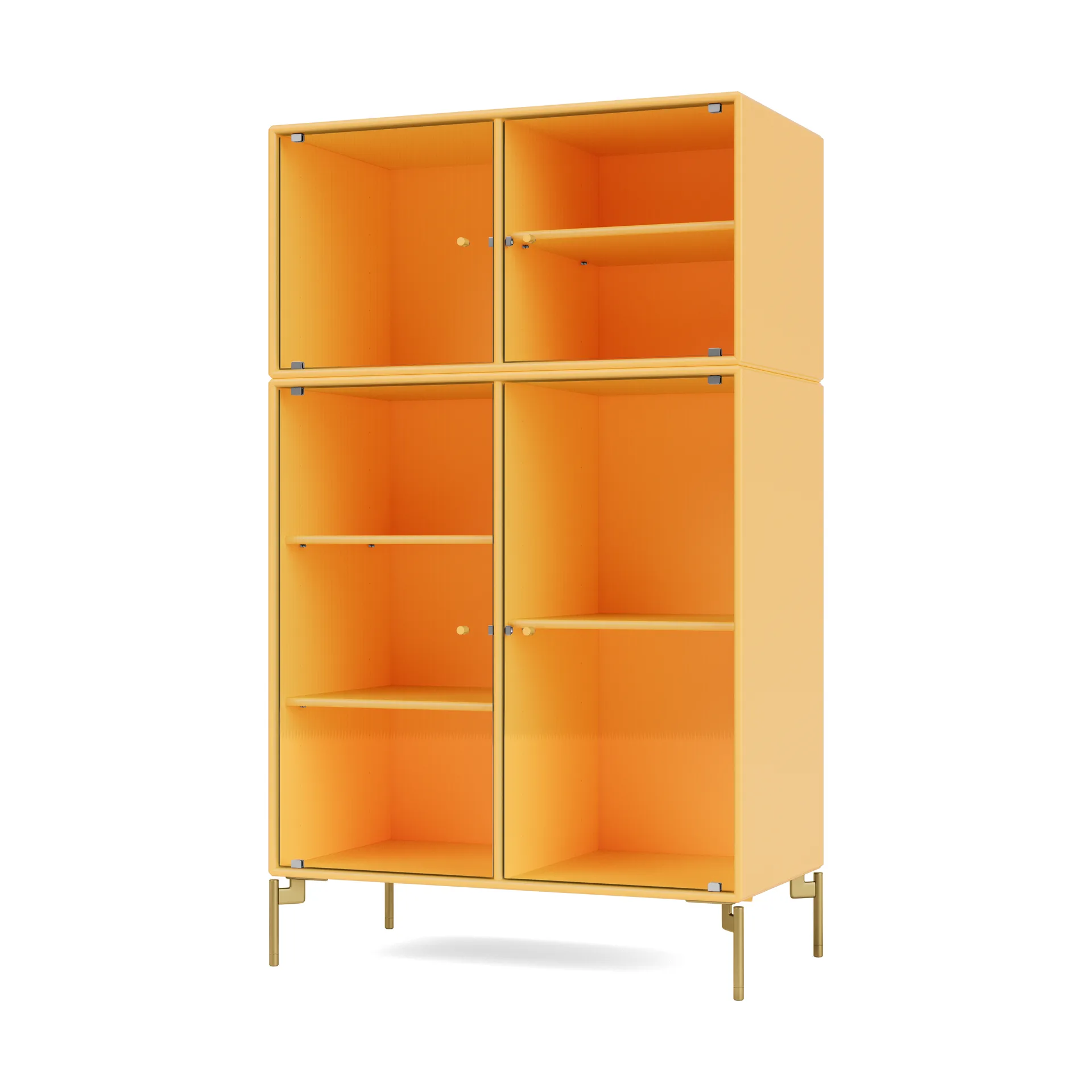 Ripple III vitrinskåp 69,6x117,6x38 cm, Acacia-ben brass Montana