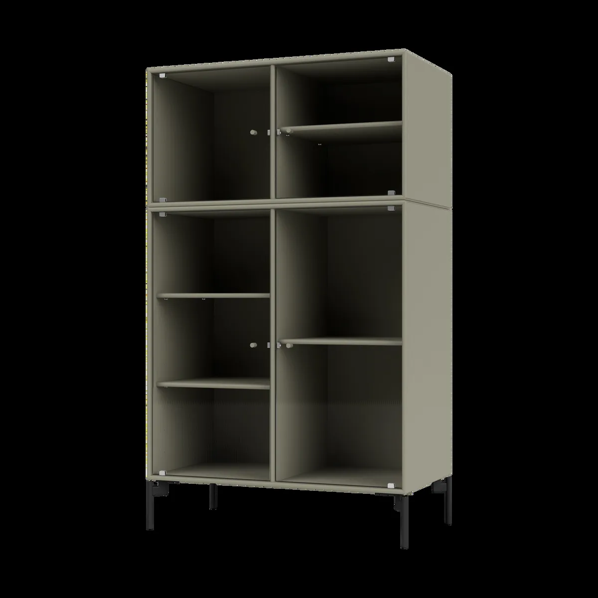 Montana Ripple III vitrinskåp 69,6x117,6x38 cm Fennel-ben black