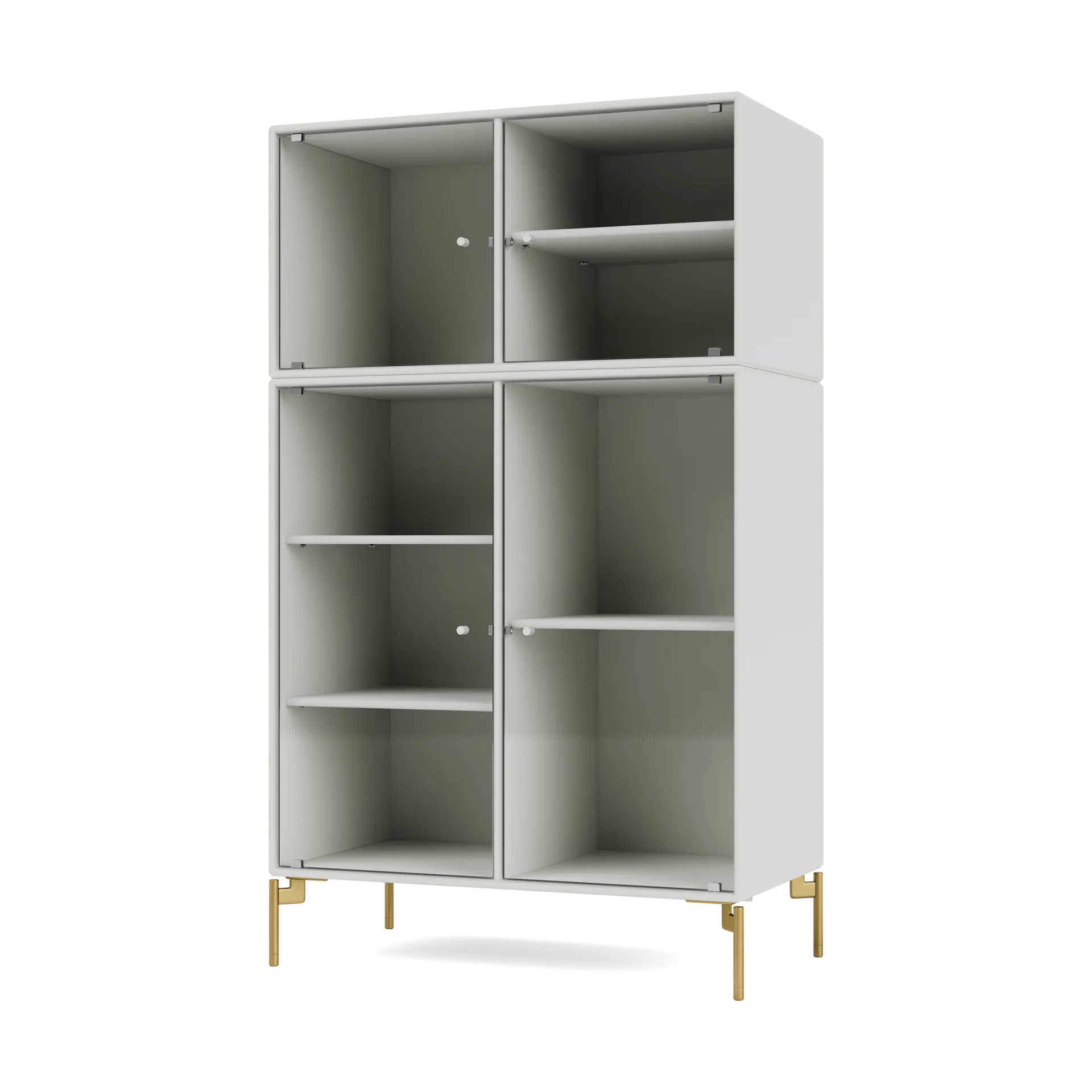Ripple III vitrinskåp 69,6x117,6x38 cm, Nordic-ben brass Montana