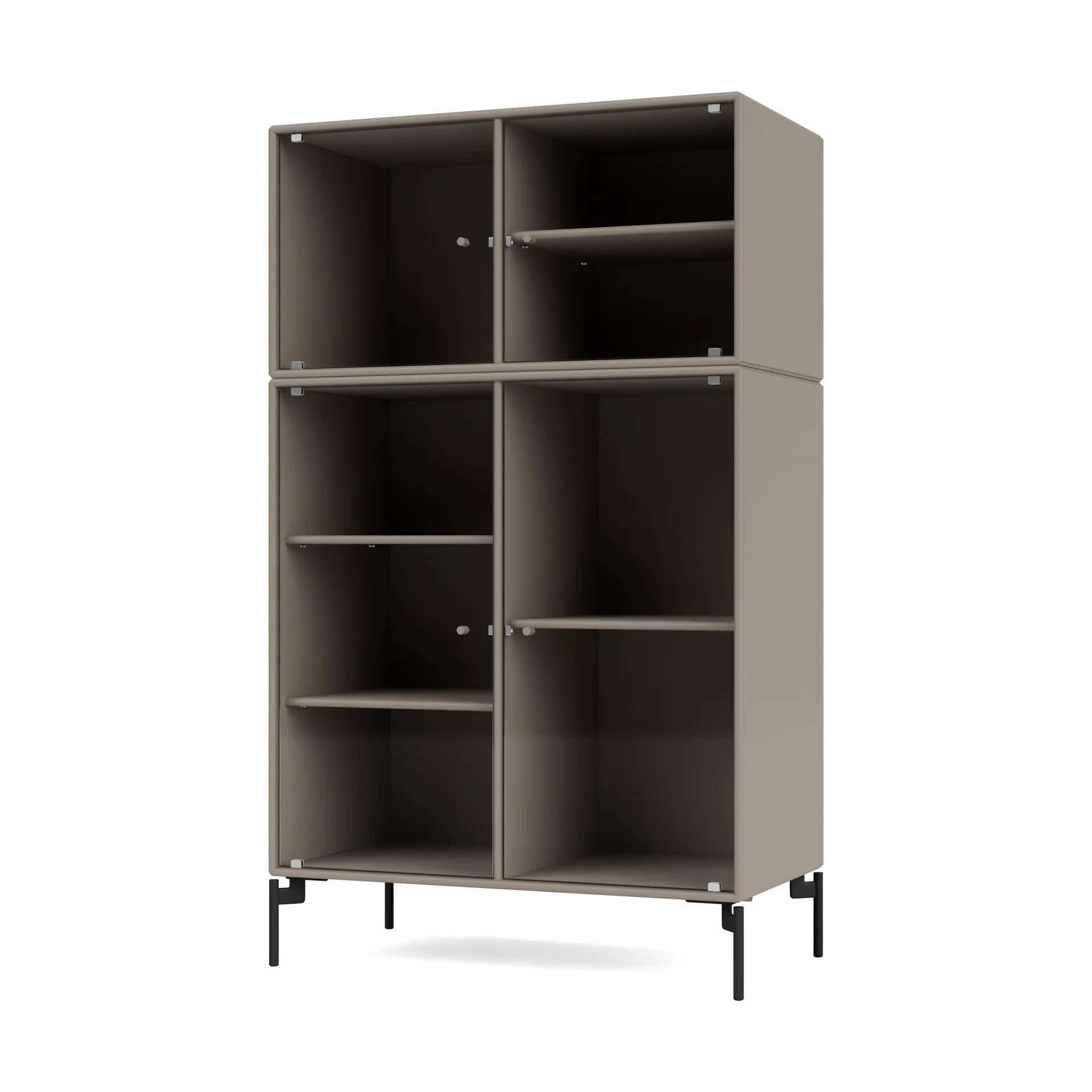 Ripple III vitrinskåp 69,6x117,6x38 cm, Truffle-ben black Montana