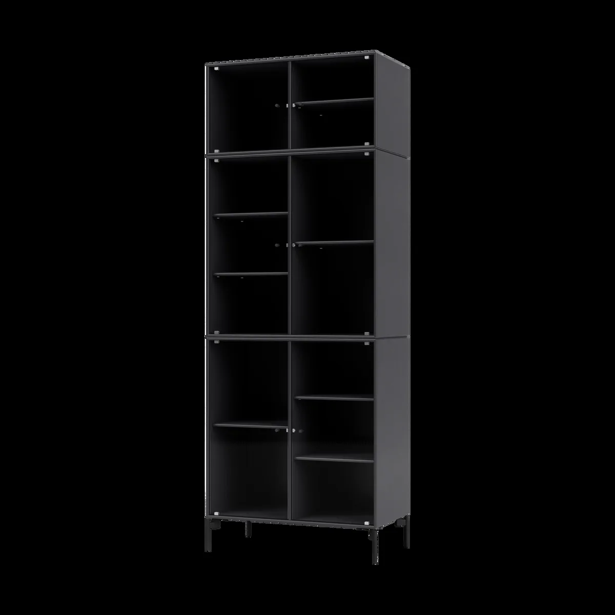 Montana Ripple IV vitrinskåp 69,6x187,2x38 cm Anthracite-ben black