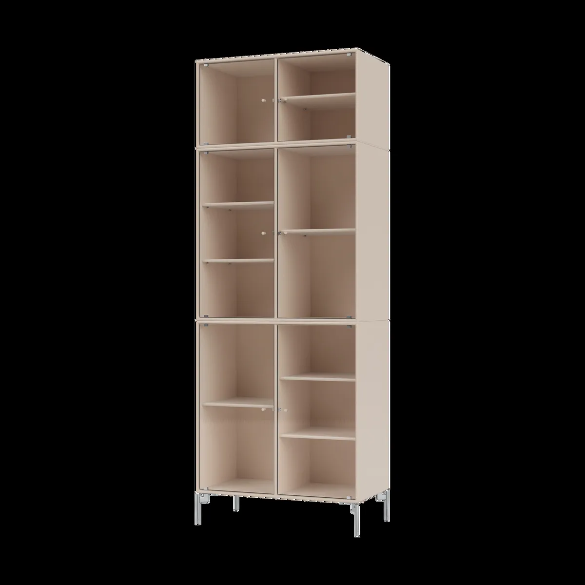 Montana Ripple IV vitrinskåp 69,6x187,2x38 cm Clay-ben chrome