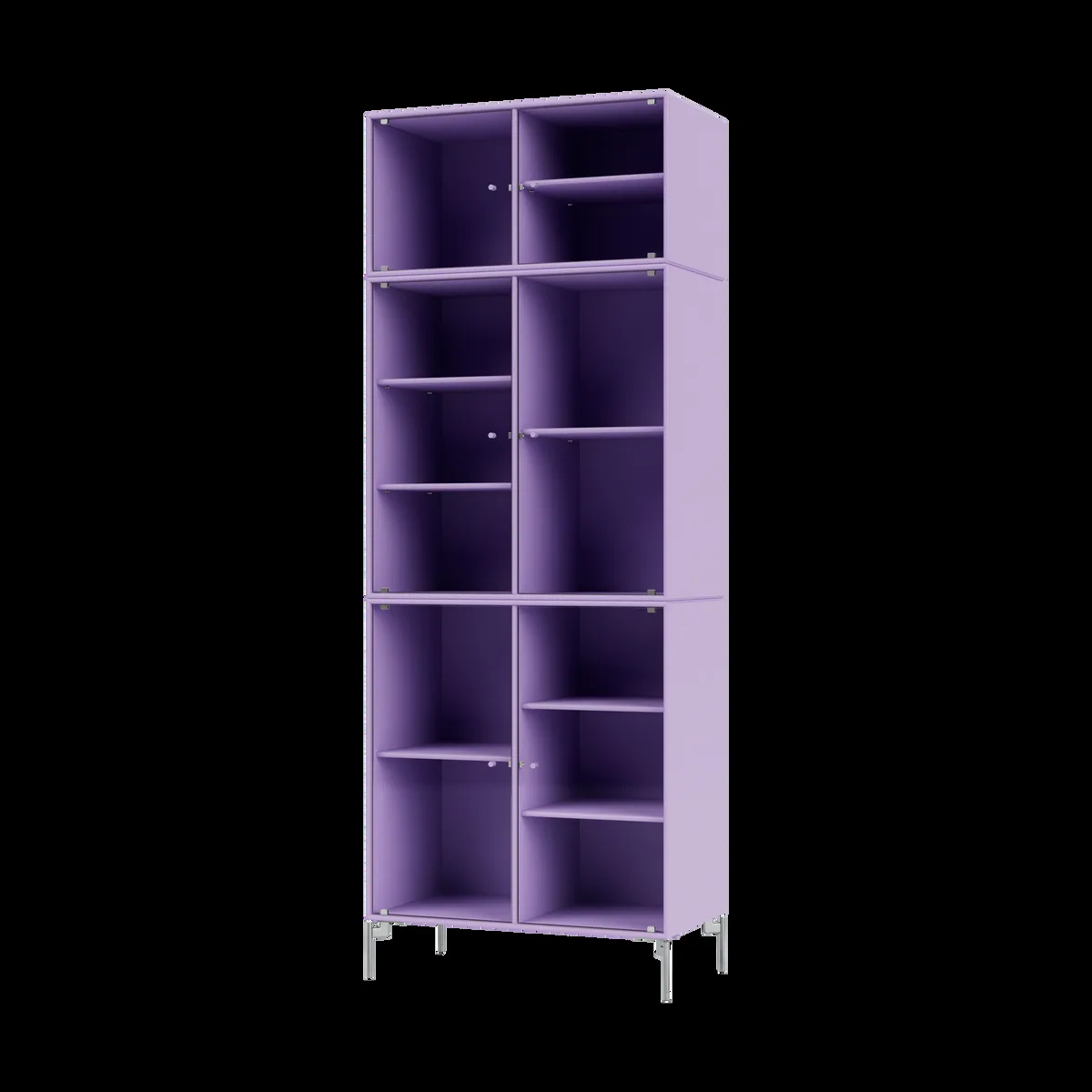 Montana Ripple IV vitrinskåp 69,6x187,2x38 cm Iris-ben chrome