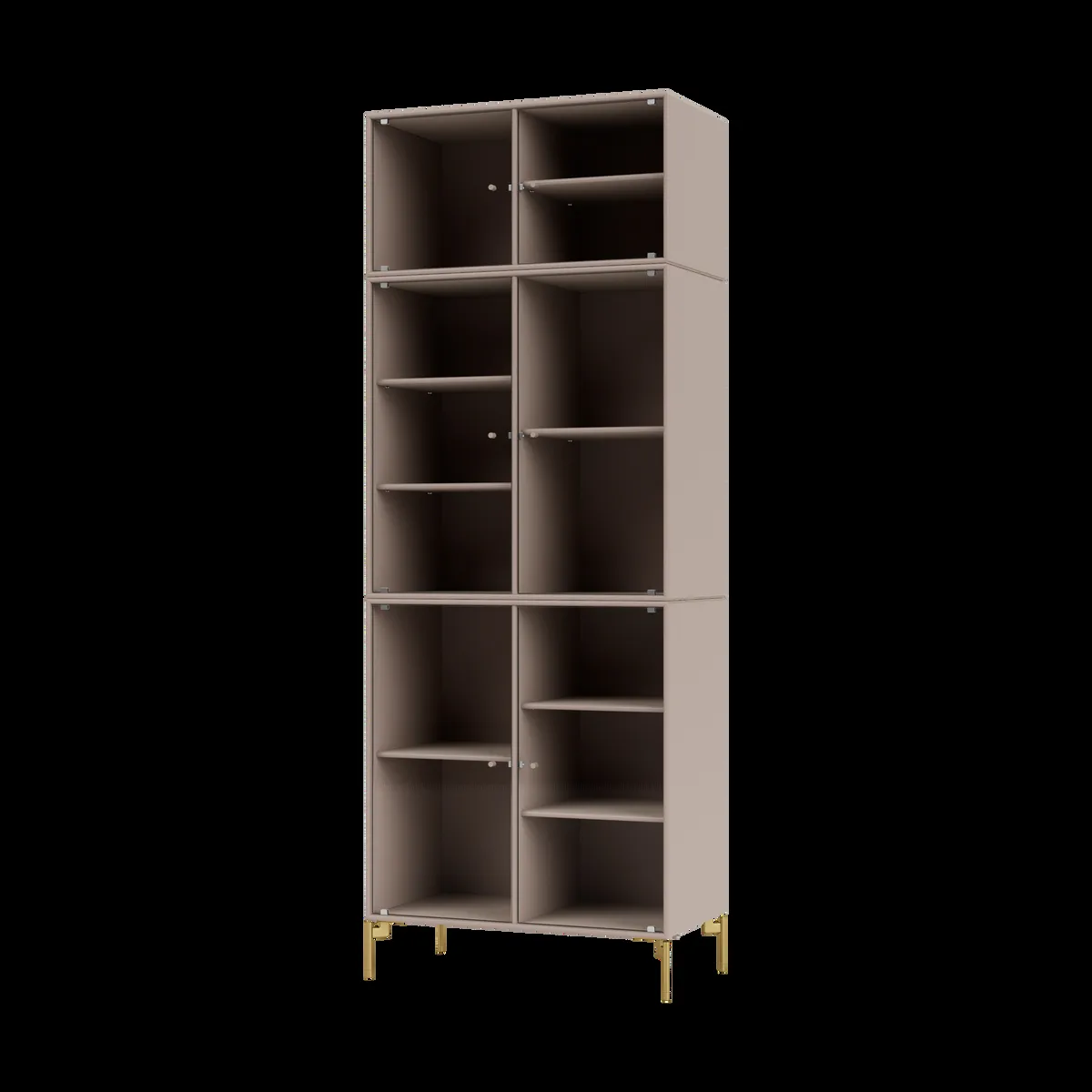 Montana Ripple IV vitrinskåp 69,6x187,2x38 cm Mushroom-ben brass