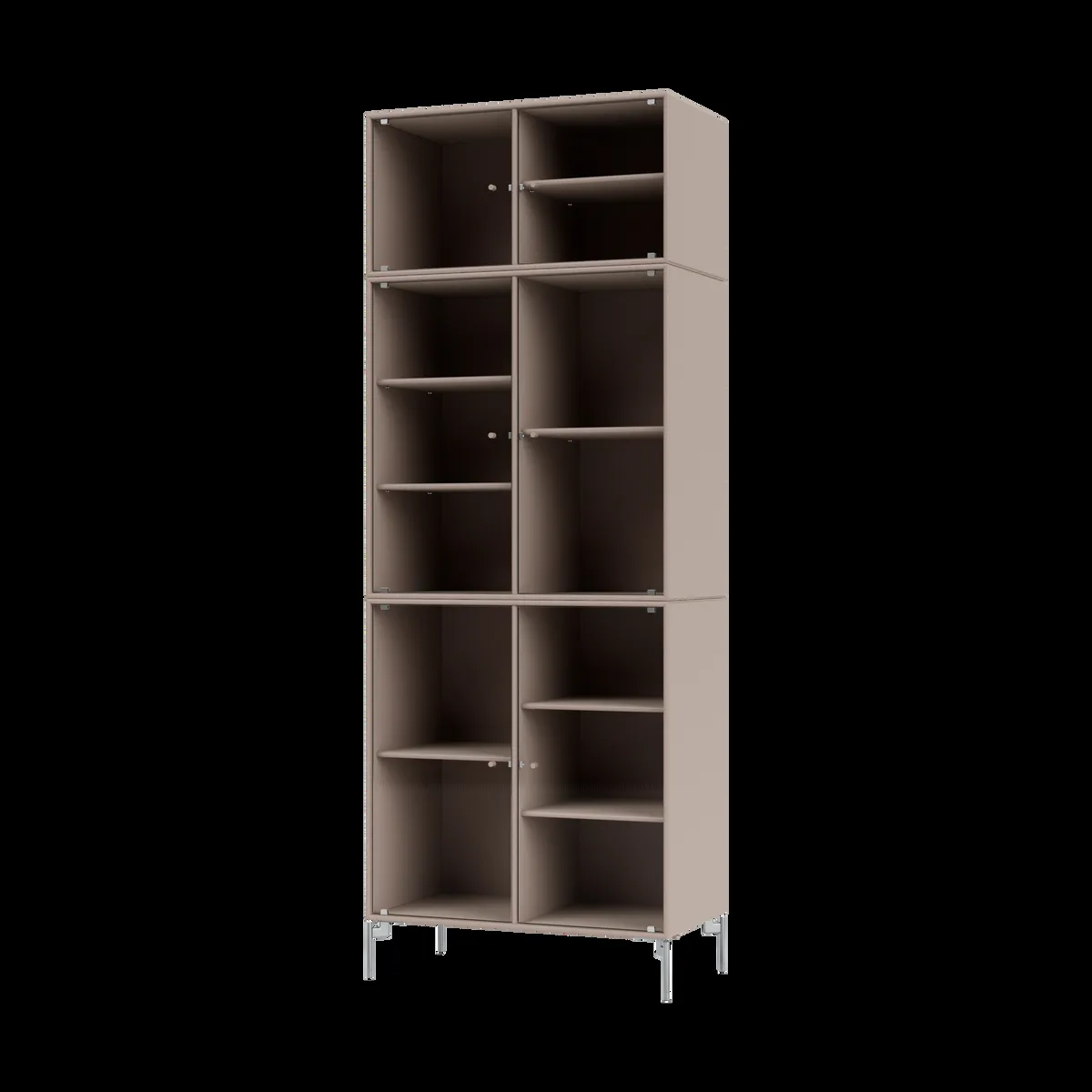 Montana Ripple IV vitrinskåp 69,6x187,2x38 cm Mushroom-ben chrome