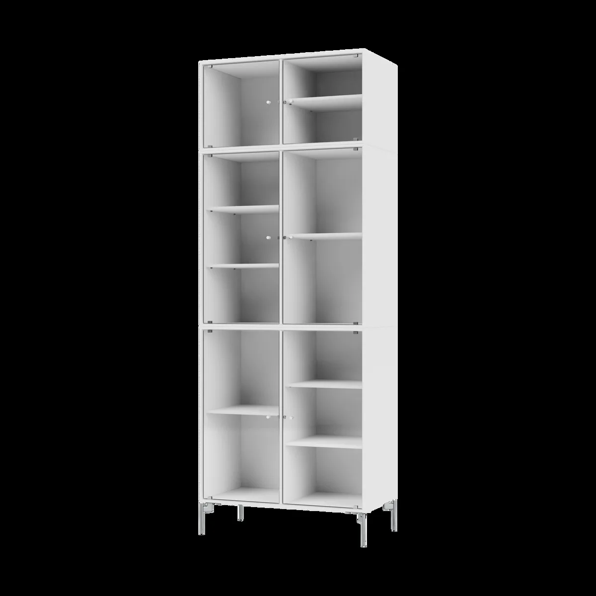 Montana Ripple IV vitrinskåp 69,6x187,2x38 cm NewWhite-ben chrome