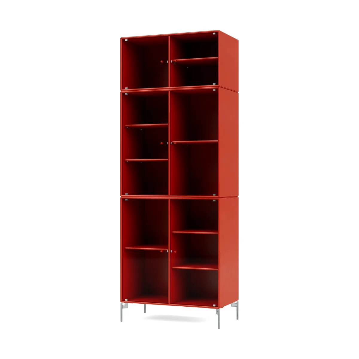 Montana Ripple IV vitrinskåp 69,6x187,2x38 cm Rosehip-ben chrome