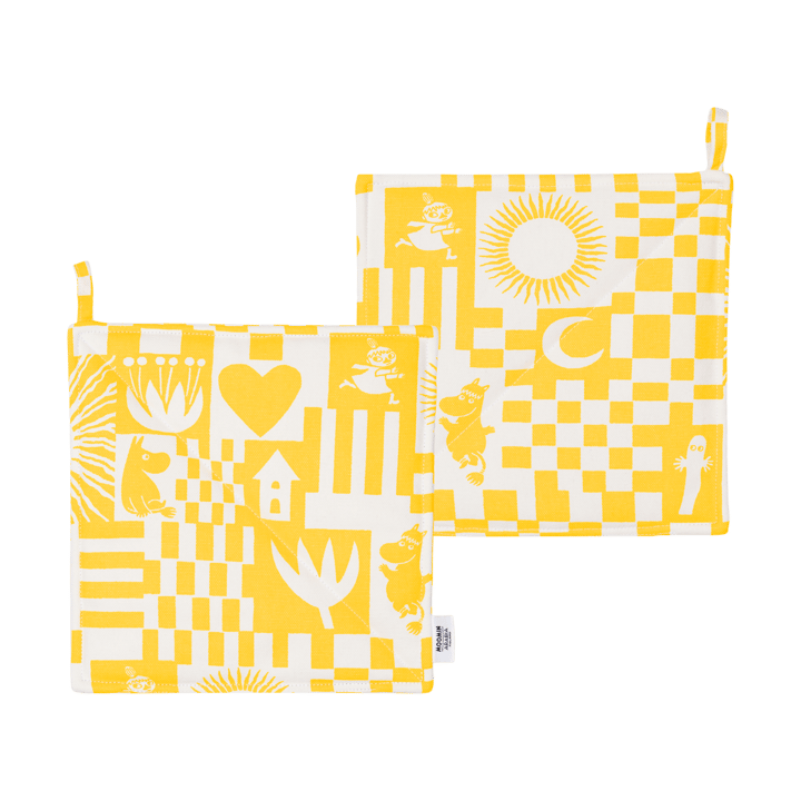 Fest mumin grytlapp 22x22 cm 2-pack - Gul - Moomin Arabia