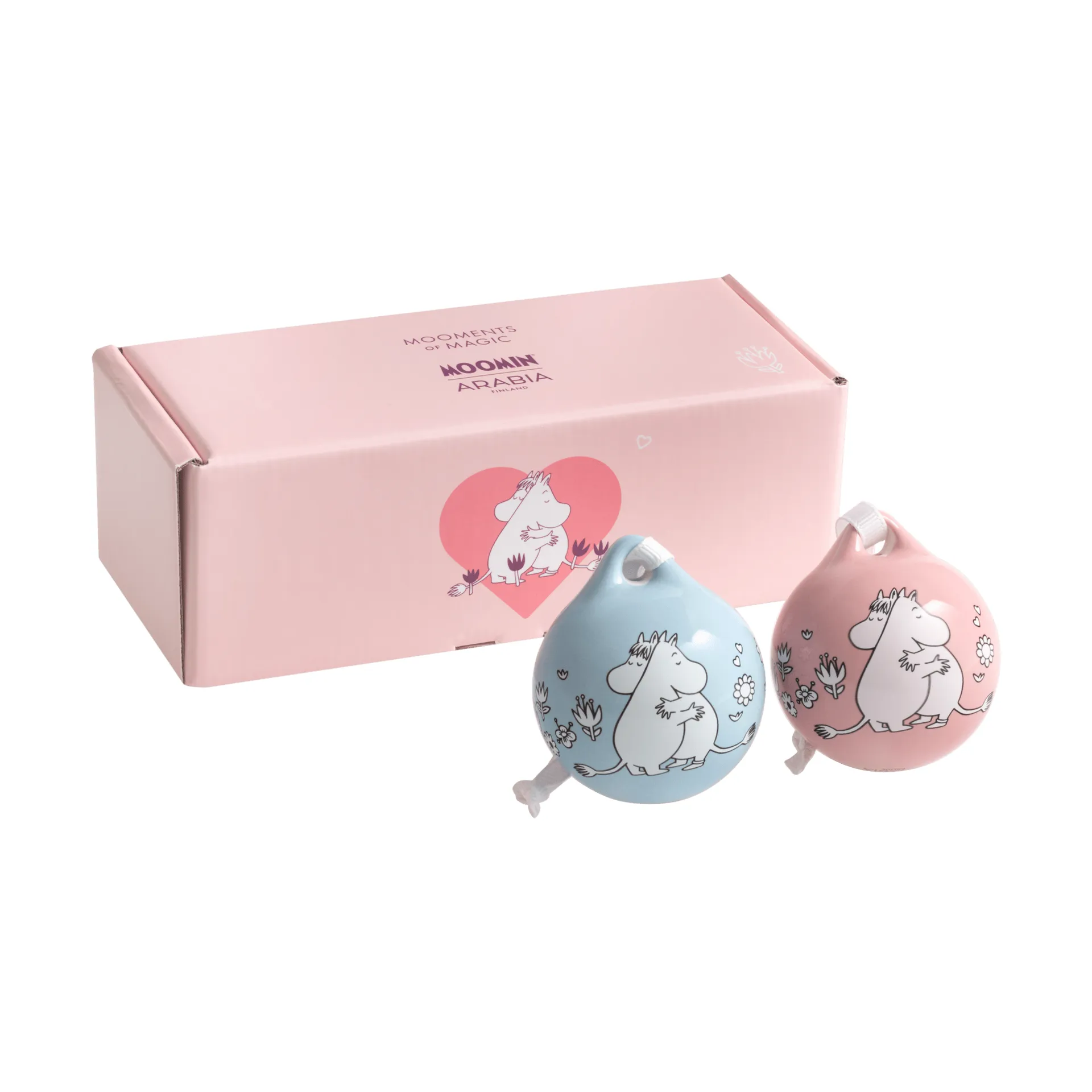 Kärlek Muminjulkula, Rosa-blå, 5 cm, 2-pack Moomin Arabia