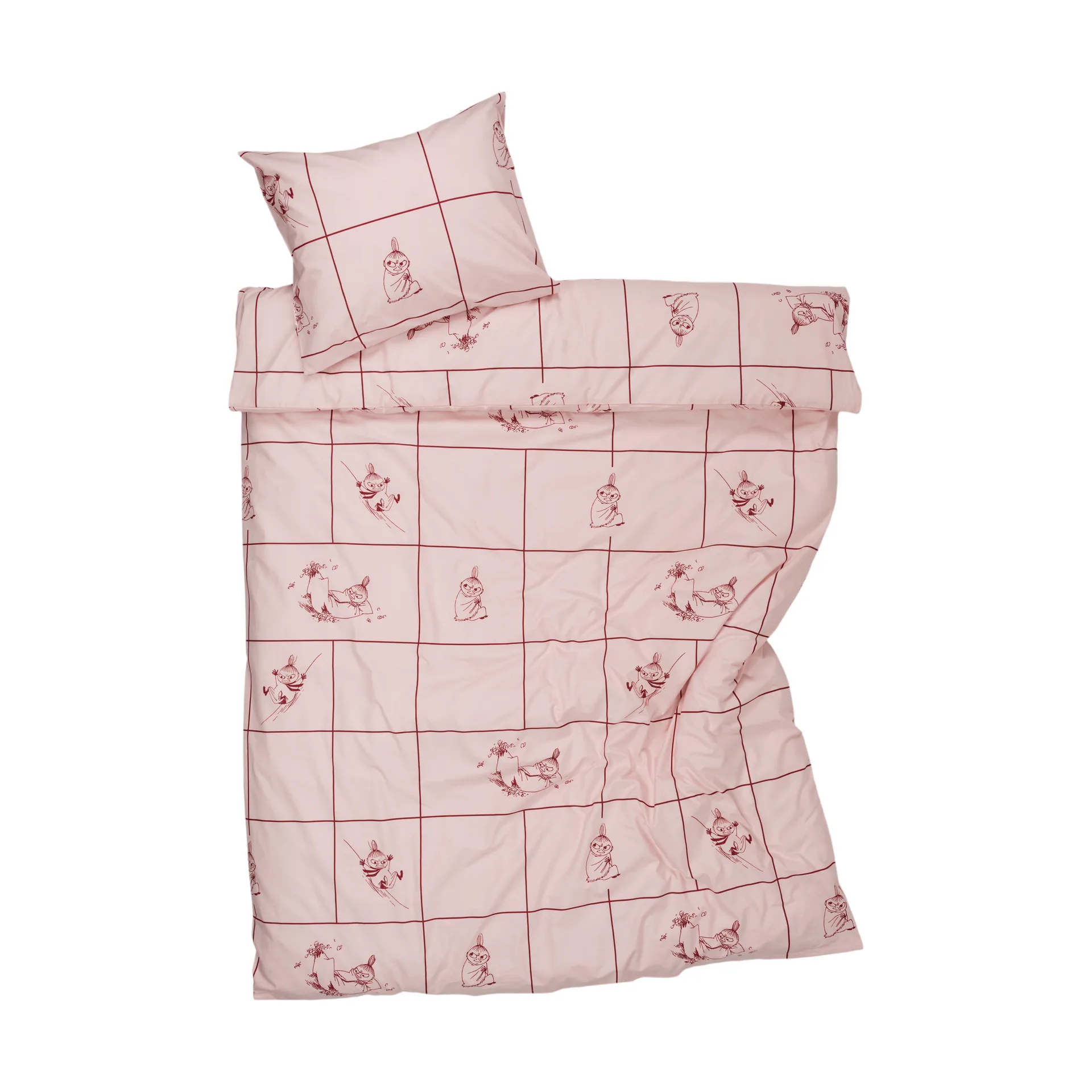 Mumin bäddset 150x210 cm, Lilla My rutig Moomin Arabia