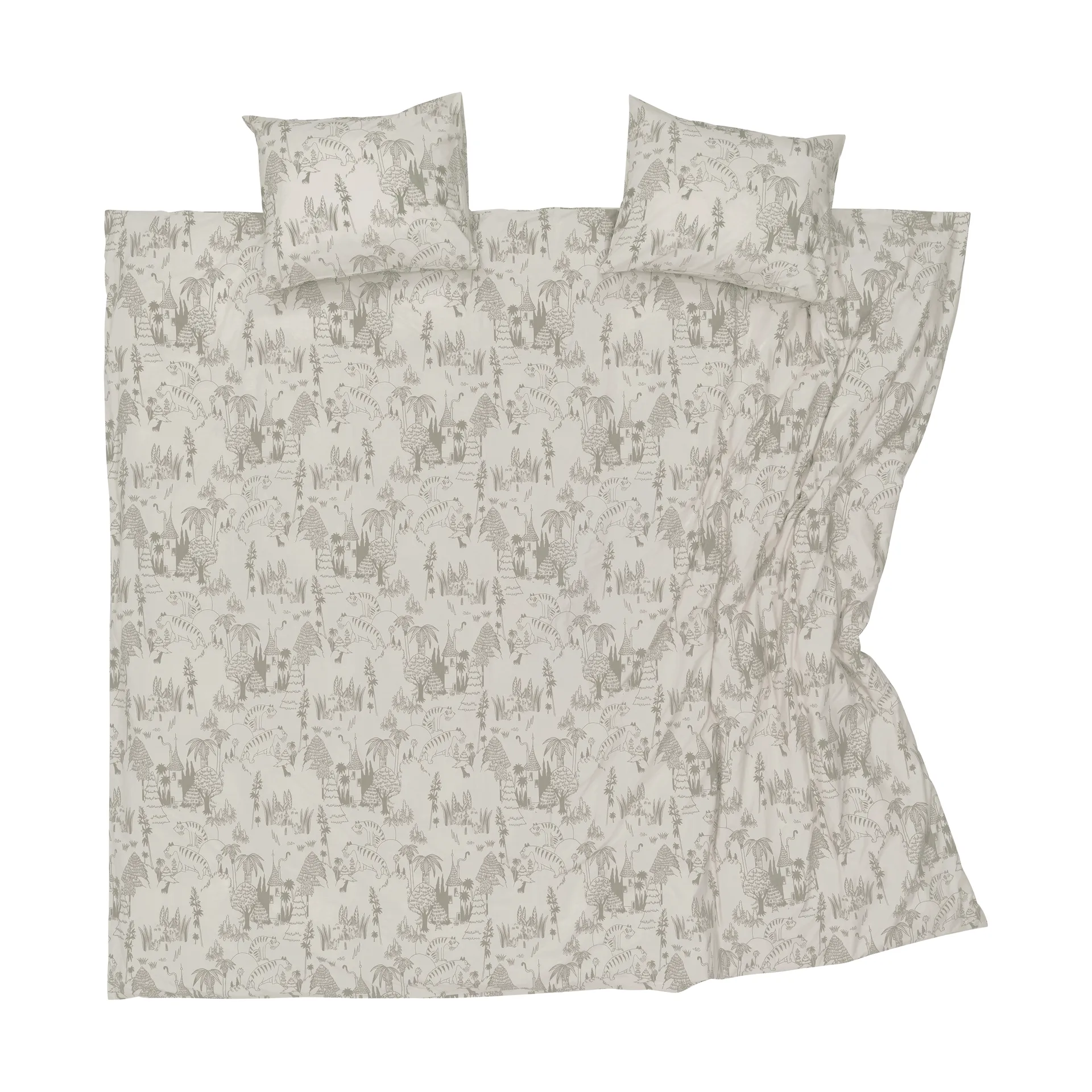 Mumin bäddset 240x210 cm, Trädgårdsfest beige Moomin Arabia